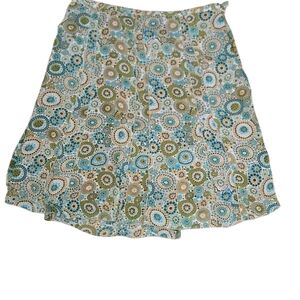 Sunny Leigh A-Line Skirt - Green and Blue Floral
